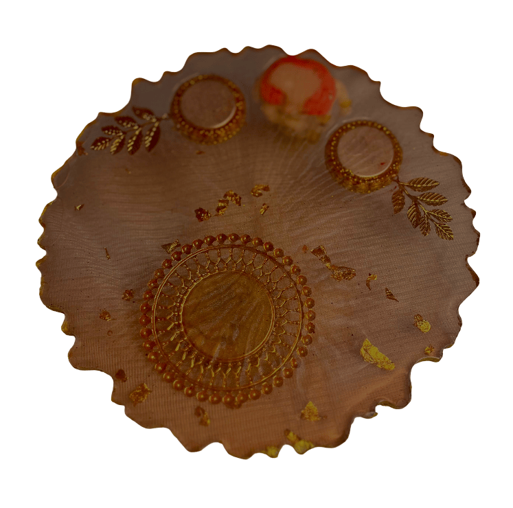 Handcrafted Resin Pooja Thali Set with Lord Ganesha Idol view 2