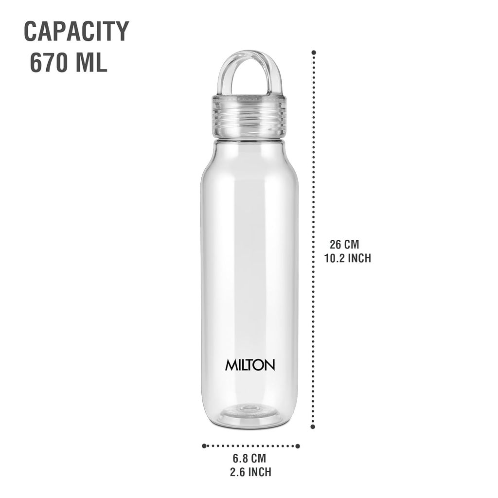 MILTON Fashion 750 Pet water bottle, 670 ml|Tritan Plastic|Leak-Proof, BPA-Free, Sturdy Handle|Reusable Water bottle for fridge|Perfect for Office, Travel, Gym Tumbler Bottle for Men and Women view 2