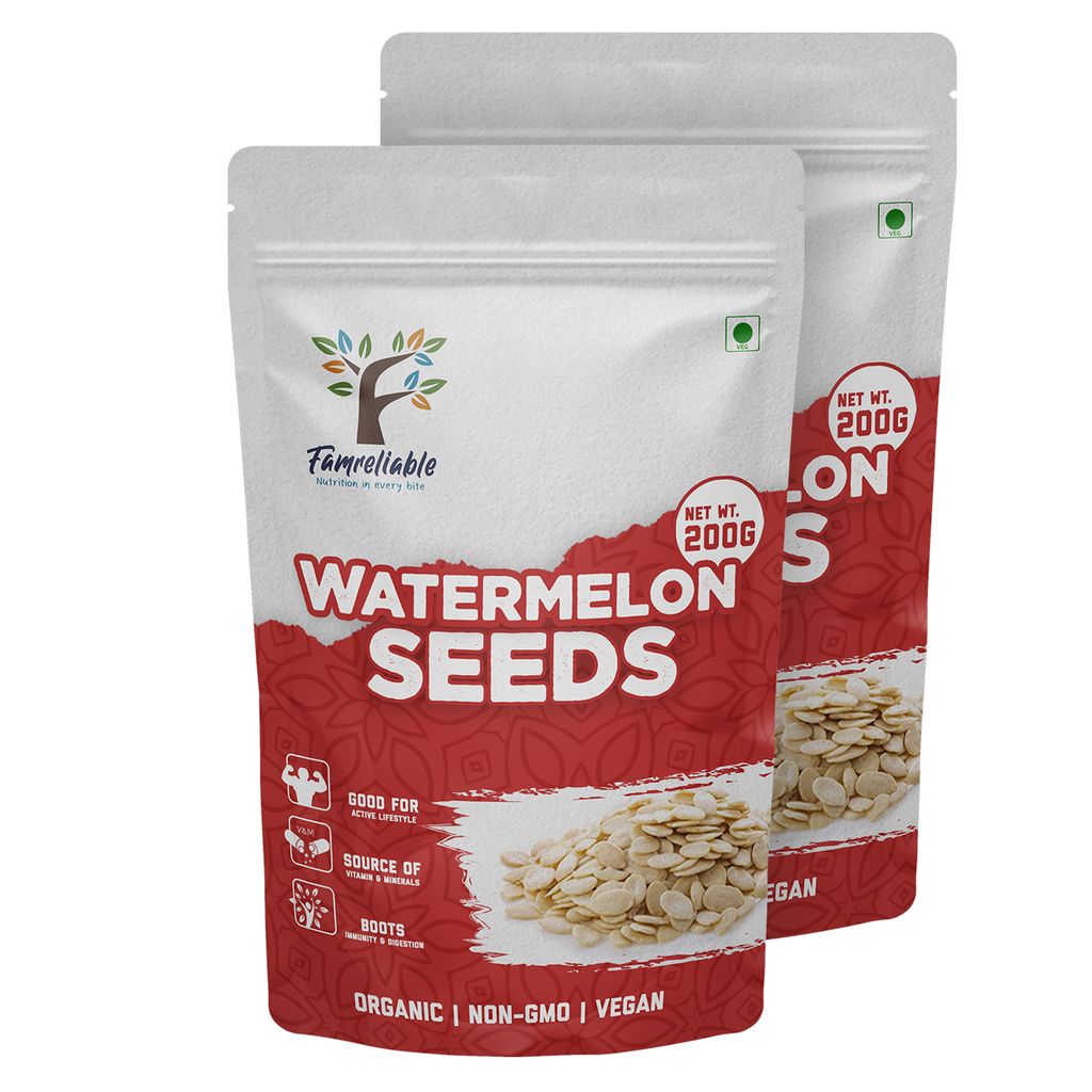 Famreliable Watermelon Seeds - 400g | Tarbooj Seeds | High Protein, Fiber-Rich Snack | Gluten-Free view 2