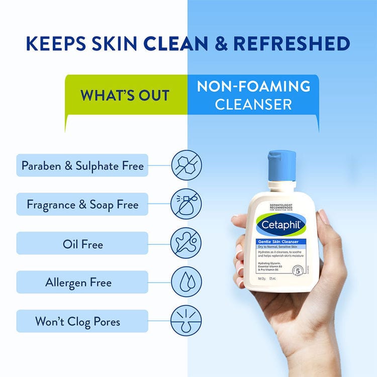 Cetaphil Gentle Skin Cleanser |Dry to Normal Skin with Niacinamide |Dermatologist Recommended (125ml) + Cetaphil Daily Advance Ultra Hydrating Lotion with Shea Butter & Niacinamide for Sensitive Skin (100g) Pack of 2 view 2