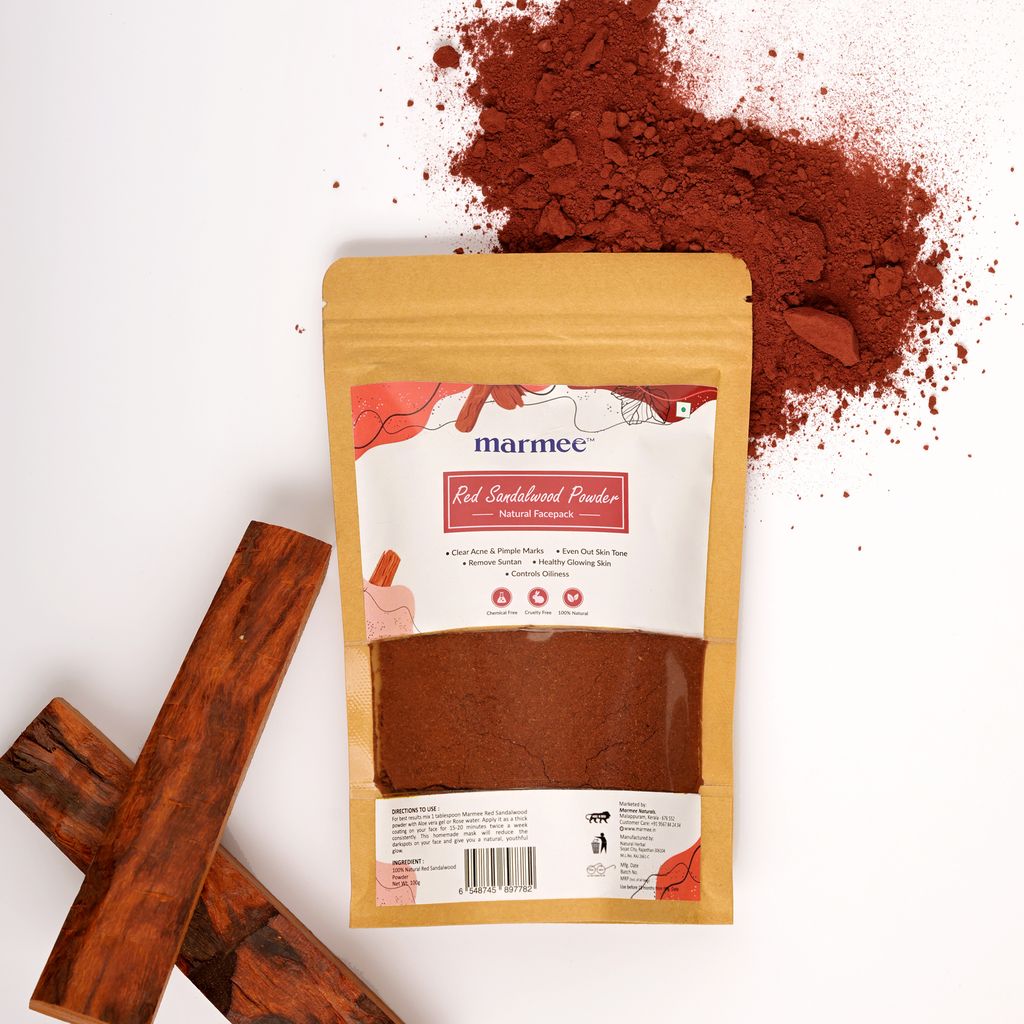 Marmee Red Sandalwood Powder – 100% Natural Face Pack for Glowing Skin view 2