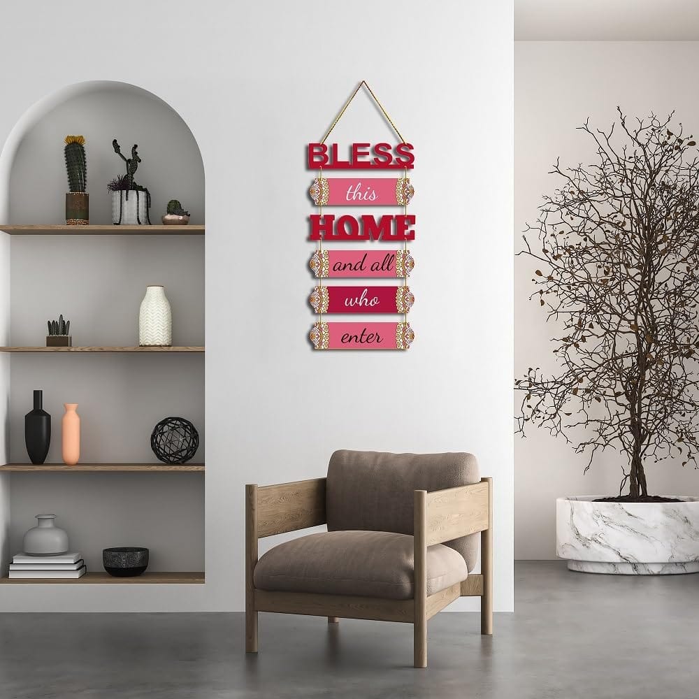 Charmor Bless this Home and all... Decorative Wall Hanger for Livingroom | Bedroom | Gifts | Home Decoration | Modern Artworks Decor (WH3016) view 2
