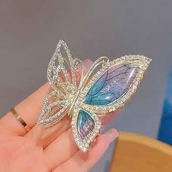 Elegant Crystal Butterfly Hair Claw Clip view 2