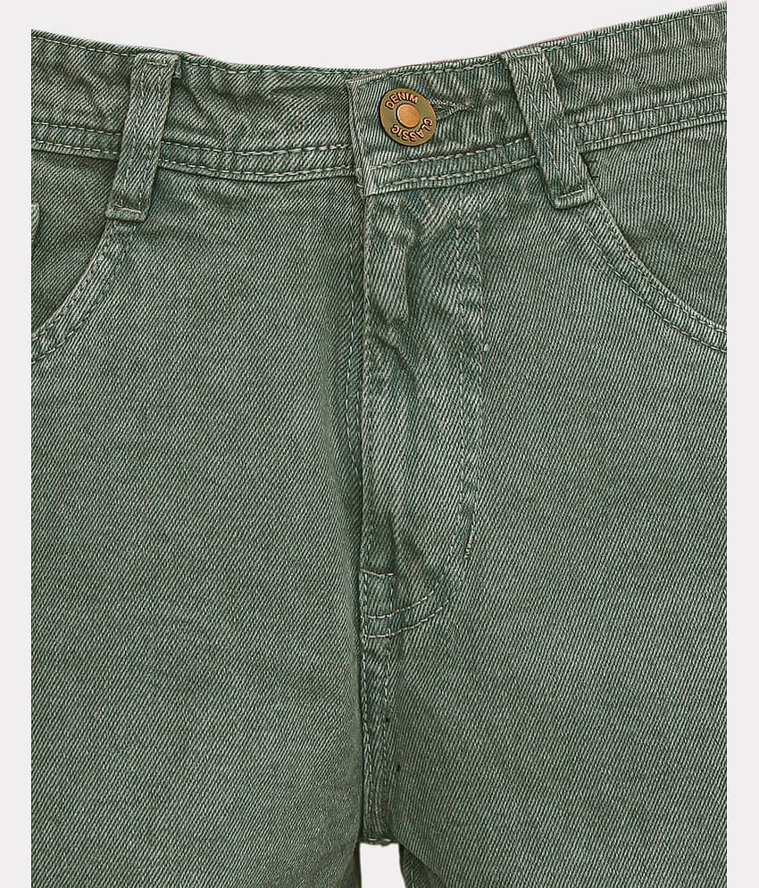 plounge Clean Look Men's Jeans - Green ( Pack of 1 ) view 2