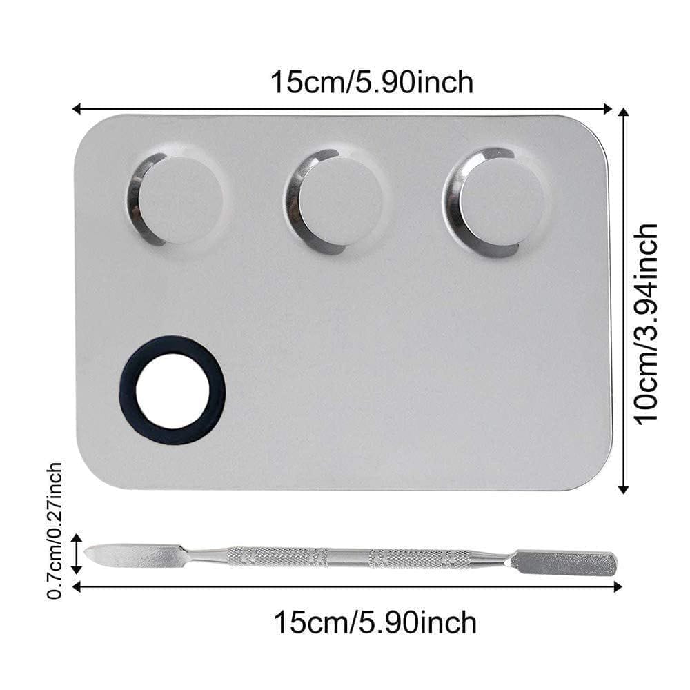 Elecsera Stainless Steel 4 Paint Wells Palettes (Set of 1, Silver) view 2
