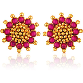 Vivastri Shimmering Bejeweled stud Earring for Women and Girls [VIVA2725ERG] view 2