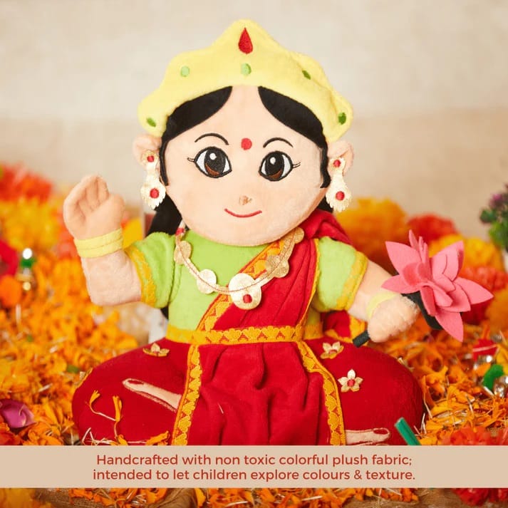 Panda's Box Mantra Chanting Devi Lakshmi (28 CM) | Musical Soft Plush Toy | Best Gift for Infants, Toddlers & Babies view 2