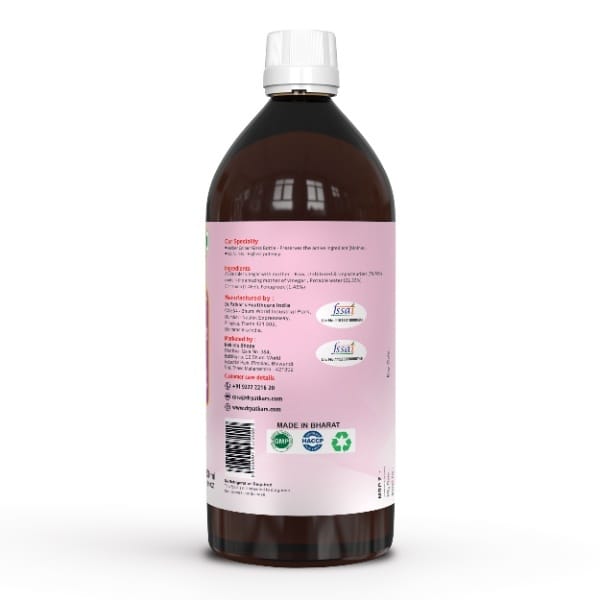 Dr. Patkar's Apple Cider Vinegar with Cinnamon & Fenugreek | Unfiltered & Undiluted | Suitable for Sugar & Diabetes Control with Improved Immunity & Lowers Bad Cholesterol (With Mother) 1000ML view 2