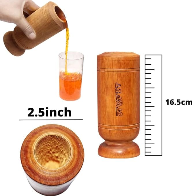 MADHUFIT Vijaysar Wood Glass for Sugar control | Pterocarpus Marsupium | Ayurvedic Glass/Tumbler | Sugar Vijaysar Wood Glass | Vijaysar Ki Lakdi Ka Glass | Vijaysar Herbal Tumbler | Bija Glass 90ml view 2