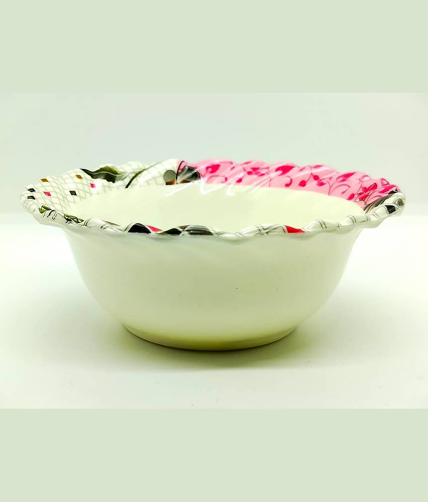 Laserbot Serving Bowl (4.5 X 1.5" INCH) Melamine Printed Chip&Dip Bowl 4.5 cm ( Set of 6 ) Pink view 2
