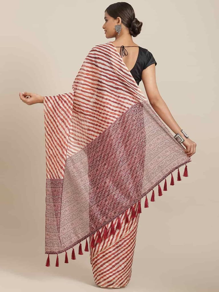 Women's Linux Soft Silk Saree With Unstiched Blouse Piece view 2