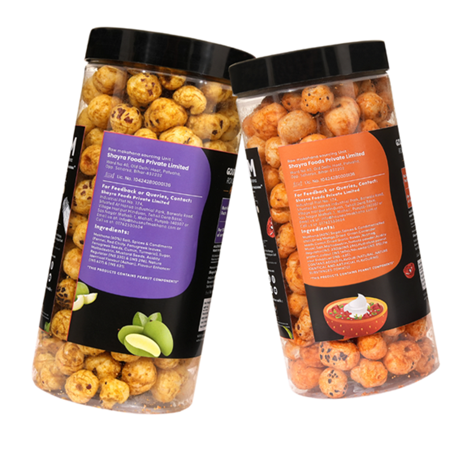 GOURMET MAKHANA Roasted in Olive Oil | Flavors Peri Peri & Achari Mango | Combo Of 2, 65g Each. - 130 gm view 2