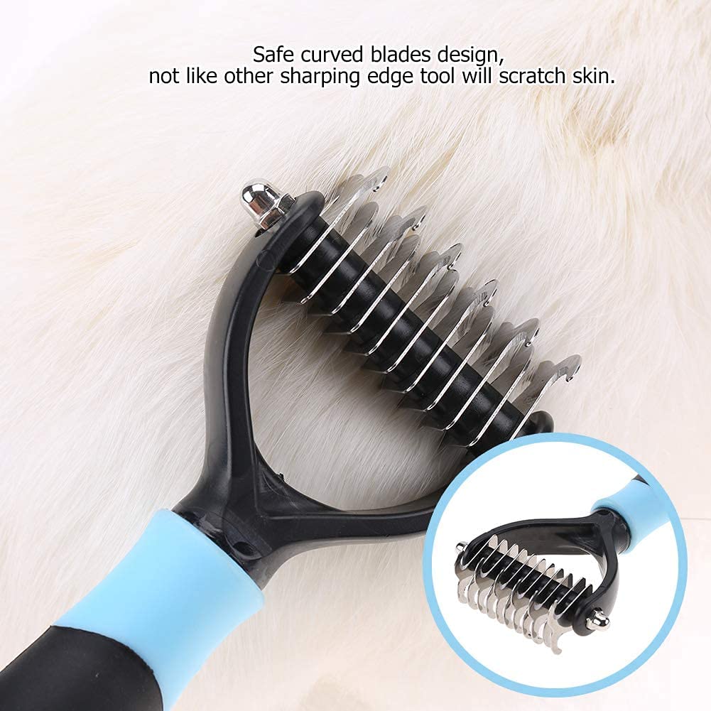 Q D Grooming Dematting Deshedding Detangling Comb Hair Remover Tool for Pet Dog Cat Remove Fur, Pet and Grooming Brush For Medium to Long-Haired Cats, Dogs, Puppy, Kitten view 2