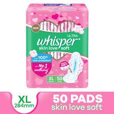 WHISPER SOFT XL 50PADS PINK