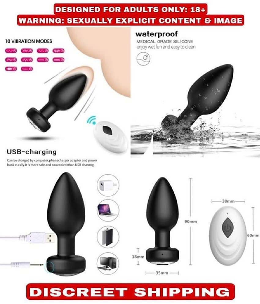 Powerful 10 Vibration Usb Rechargable Remote Control Vibrating Anal Butt Plug For Men And Women BY KNIGHTRIDERS view 2
