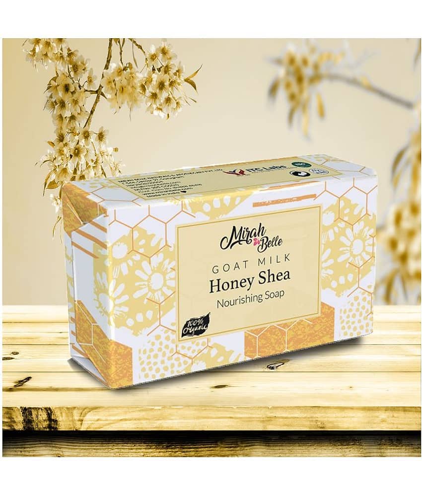 Mirah Belle - Organic Goat Milk, Honey & Shea Butter Sensitive Skin Soap 125gm (Pack of 3) - Good for Sensitive Skin & Babies- Handmade Soap 375gm view 2