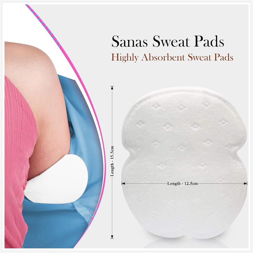 Sweat Pads Highly Absorbent Sweat Pads Cotton Anti-Allergic, Anti-Bacteria, Anti-Smell Disposable Underarm Sweat Pads For Women Blouse Underarm - 10 Pads view 2