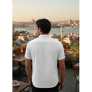 Casualbud Blue Men's Cotton Regular Fit Shirt view 2
