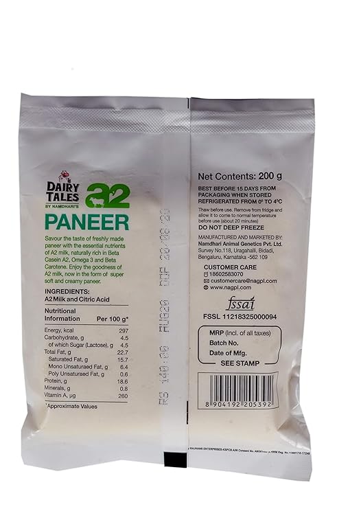 Dairy Tales A2 Paneer, 200 Gm view 2