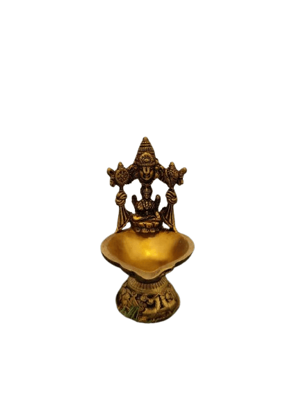 "Goddess Lakshmi Brass Diya for Diwali and Home Decor"