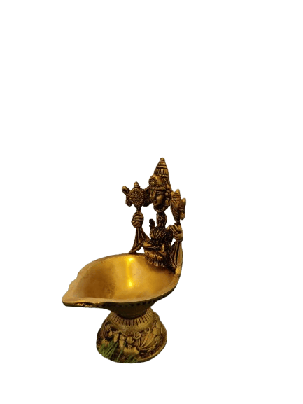 "Goddess Lakshmi Brass Diya for Diwali and Home Decor" view 2