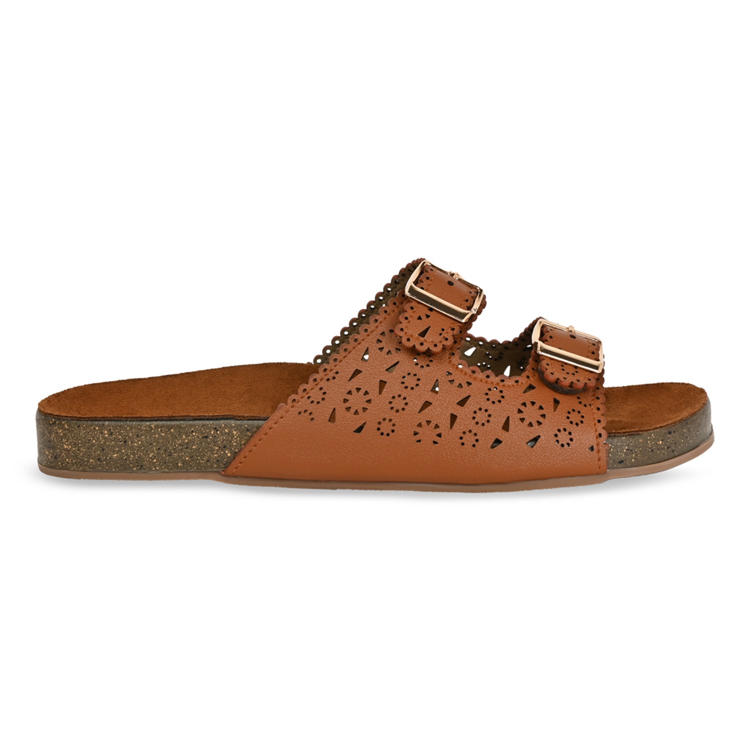 Tan Women Casual Laser Cut Flats view 2