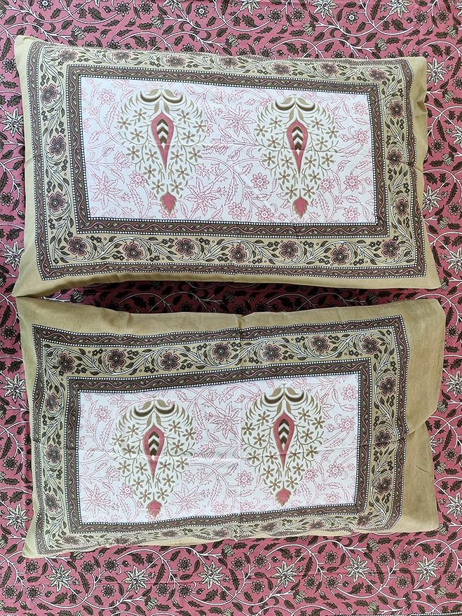 Bedsheet Set with Pillow Covers, Maroon and White Vibrant Colors,Size 210 cm X 226 X cm, Best use at Single Bed and Deewan. view 2