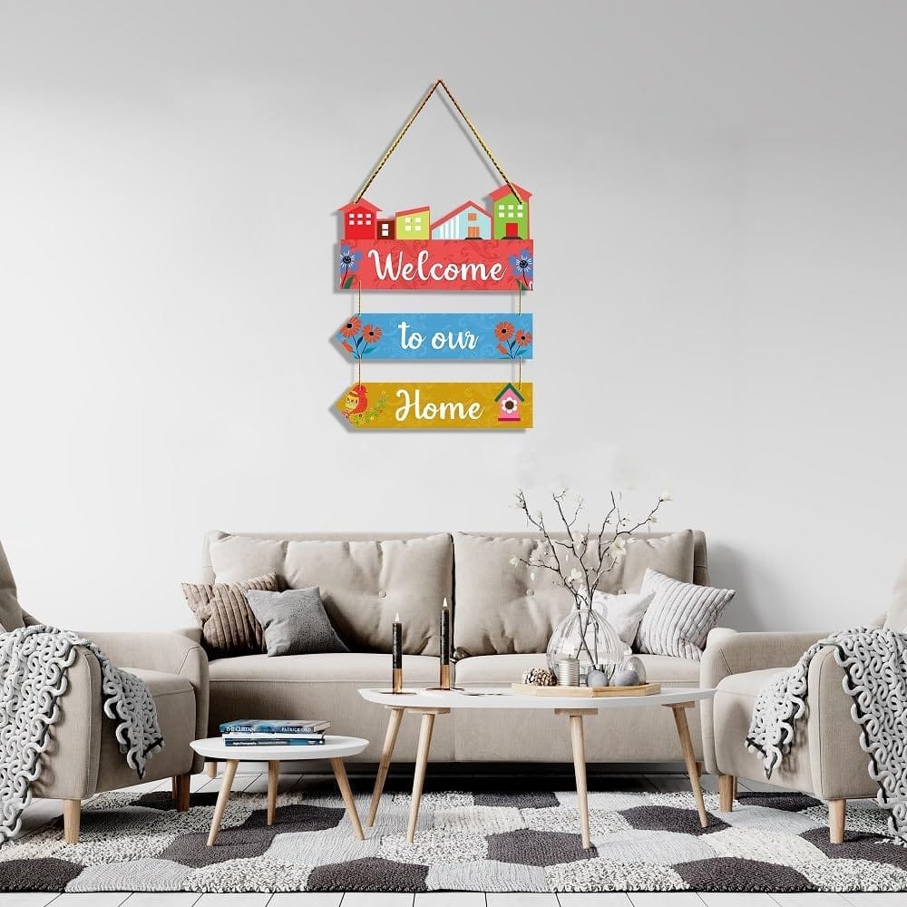 Wall Hangings for Home Decoration Items for Living Room Decor Welcome Home Wall Hanging for Home Office Decoration Handmade Craft Decorative Wall Art (WH2506) view 2