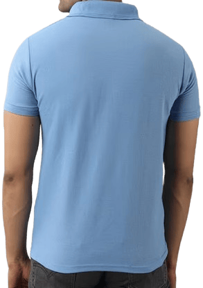 Sky Blue Men's Polo T-Shirt view 2