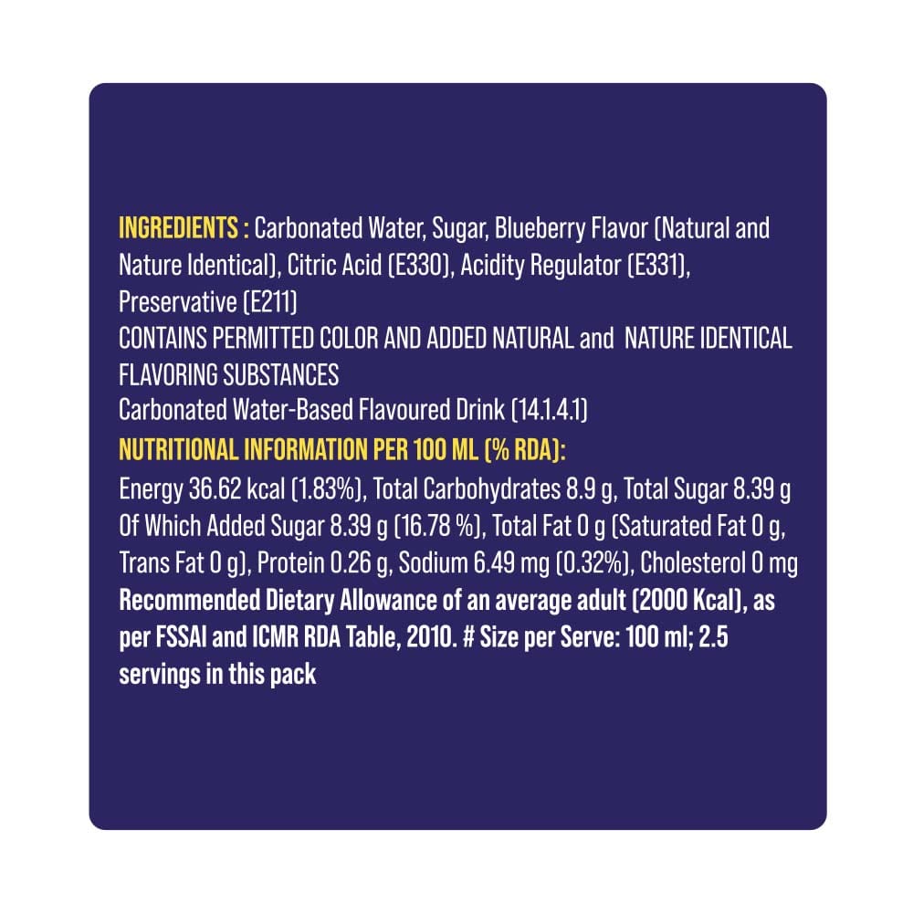 "Aruba" Mixers - Blueberry Lemonade (Pack of 12 Cans) - 250ML view 2