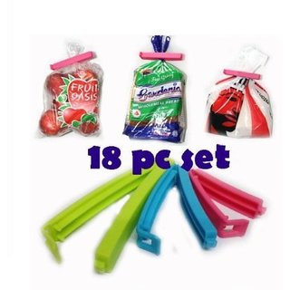 Evershine 3 Different 18 pcs Food Bag Clip Multicolor
