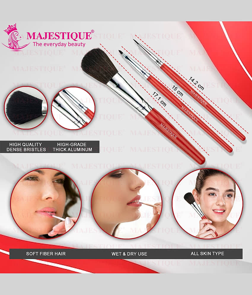 Majestique Lip Liner, Lip Filler and Blush Brush Perfect Makeup Brush Set, 3Pcs (Multicolor) view 2