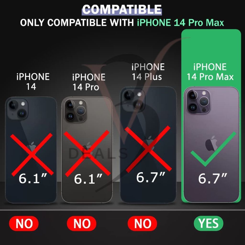 V3Deals Crystal Clear Hard Back Cover Compatible with iPhone 14 Pro Max 6.7 Inch | Shockproof Drop Protection | Transparent Slim Scratch Resistant Case Cover for 14 Pro Max | Clear (iPhone 14 Pro Max) view 2