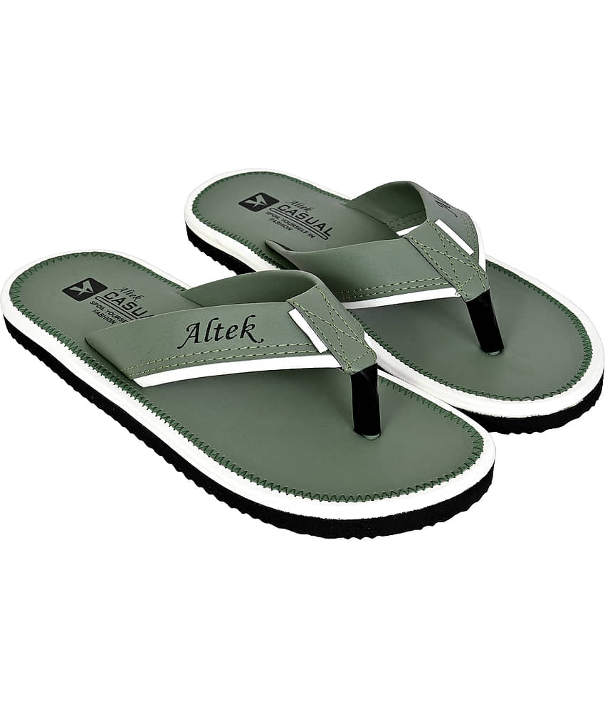 Altek Green Men's Thong Flip Flop view 2