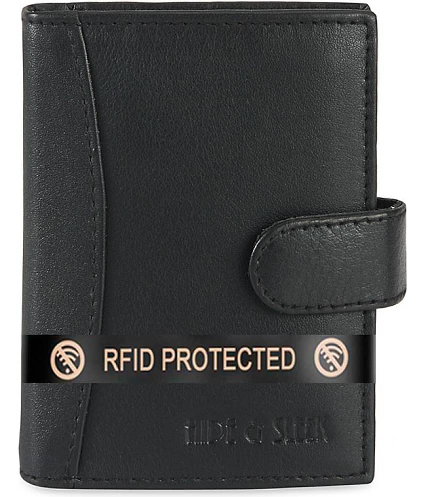 RFID Protected Genuine Black Leather 20 Slot Credit Card Holder view 2