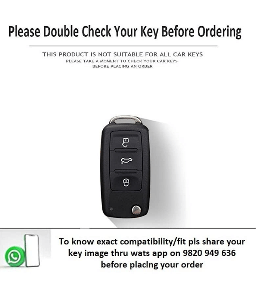 Soft Handmade Lychee Pattern Leather Key Cover Compatible with Volkswagen Polo Vento Jetta Ameo Passat and Skoda Rapid Laura Superb Octavia Fabia Yeti Folding Key view 2