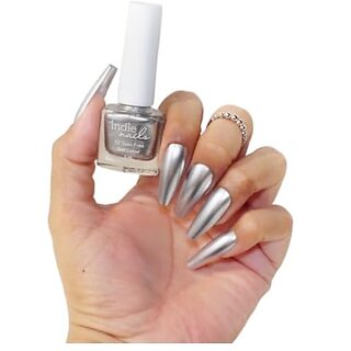 Nail Polish Silver Sonic - Metallic Silver Chrome Finish Long-Lasting High-Shine Finish | Chip-Resistant and Quick-Drying Formula | Vegan and 12-Free Nail Paint For Women Professional-Quality Manicure 5ml view 2