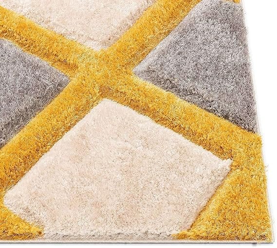 Global Home Modern Geometric 3D Textured Thick and Soft Shaggy Fur Rug & Carpet ( 4 x 6 Feet ) view 2