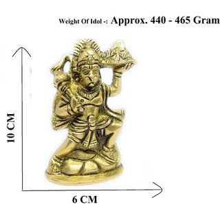 Ashtadhatu Lord Hanuman Ji With Sanjeevani Booti Parvat In Medium Size For Home Temple Pooja view 2