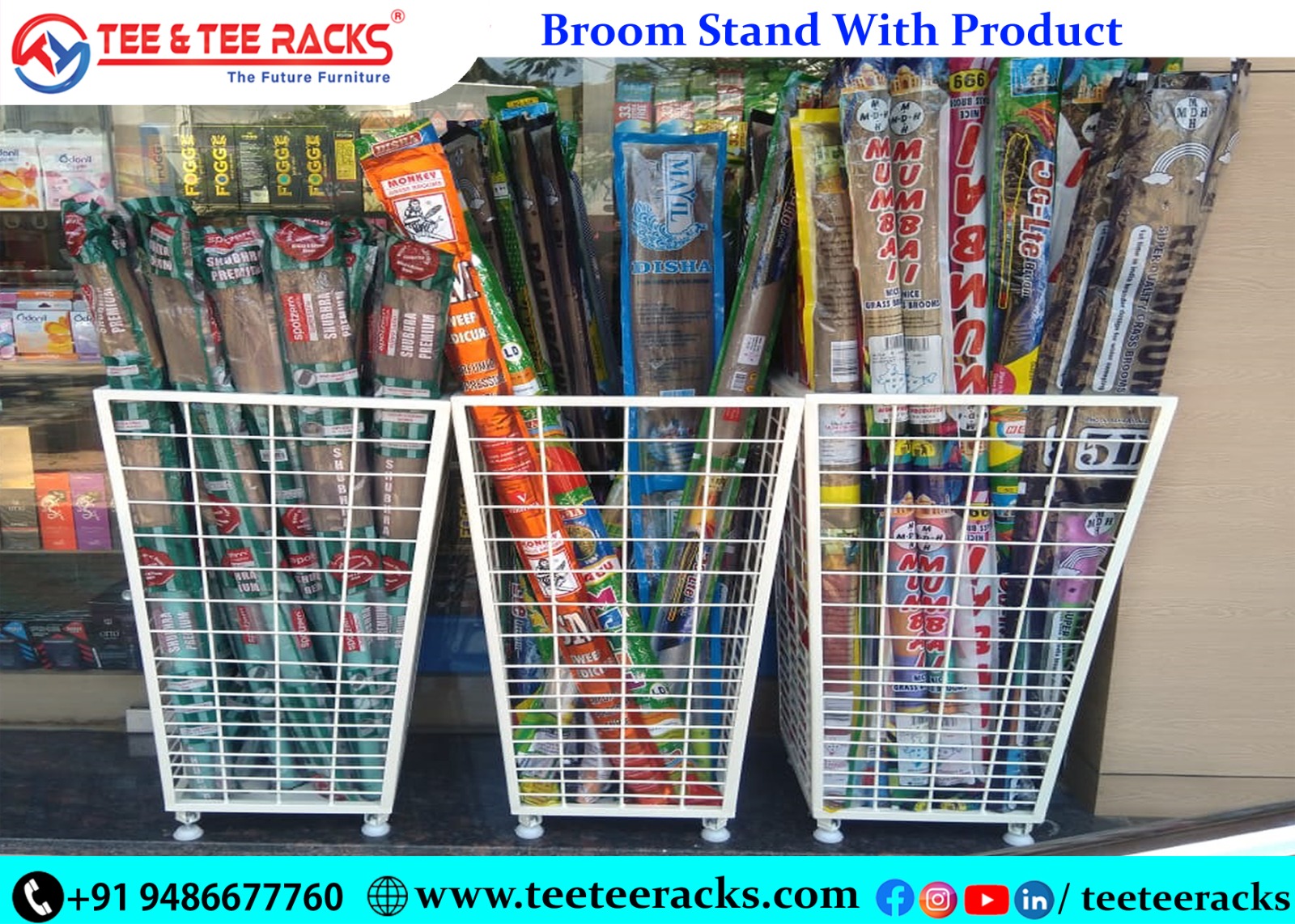 Broom Stand with Powder Coating view 2