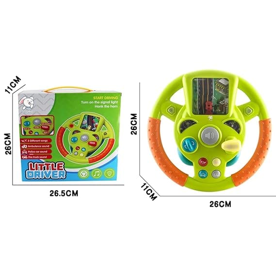 Storio Steering Wheel Toy for Kids Simulation Driving Car Toy with Light & Sound Mode Experience The Fun of Driving Car Toys - Automatic Steering Wheel view 2