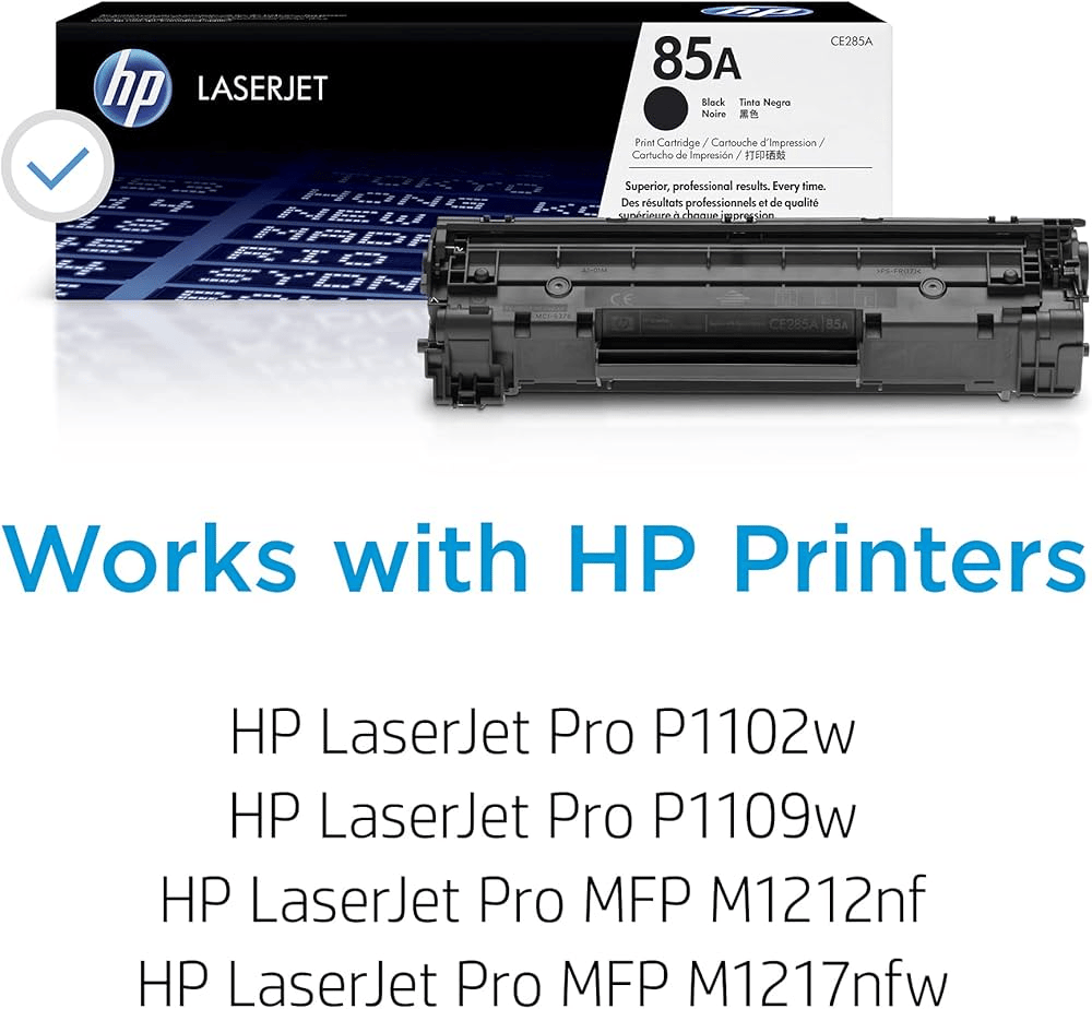 HP 85A Black Original LaserJet Toner Cartridge (CE285A) for HP LaserJet Pro P1102, P1102w, M1132, M1212nf, M1213nf MFP, M1214nfh MFP, M1216nfh MFP Printers view 2