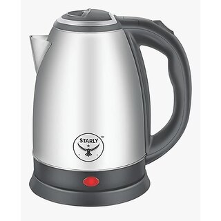 Starly Ignite Kettle Stainless Steel Electric Kettle 18 Litre 1500 Watts Fast Boiling Portable Kettle Power Indicator Dry Run Protection Auto Cut off 360 Degree Rotatable Silver