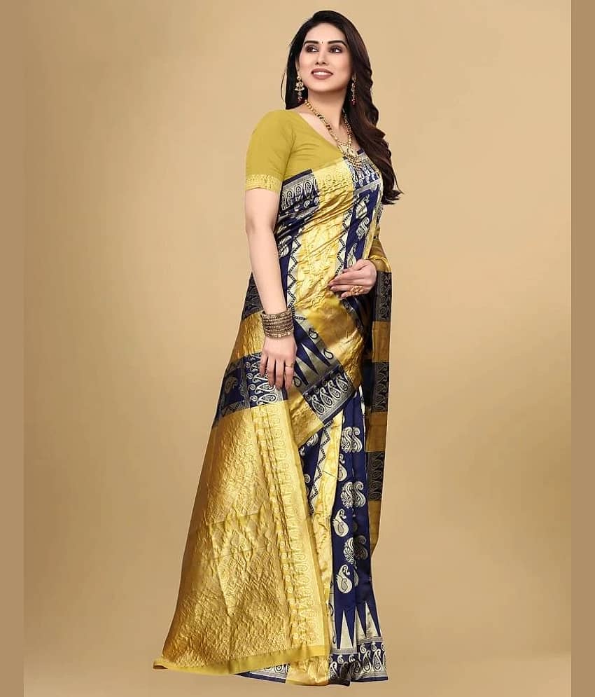GARIYA Jacquard Solid Saree With Unstitched Blouse Piece ( Red ) view 2