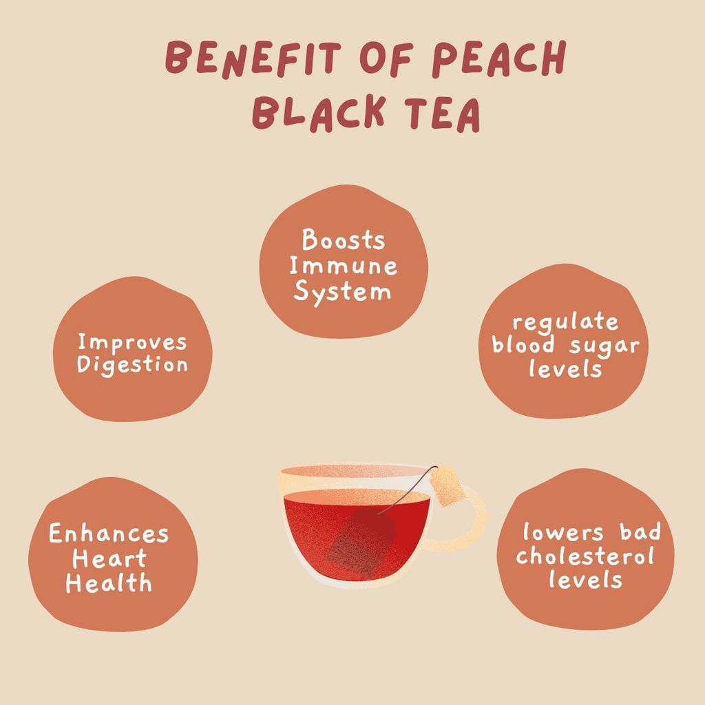 Wemalley Organic Peach Flavored Black Tea Teabags 40 grams| Boosts Heart & Gut Health| Lowers Blood Sugar Level & bad cholesterol| 0% Bitterness| 20 Teabags view 2