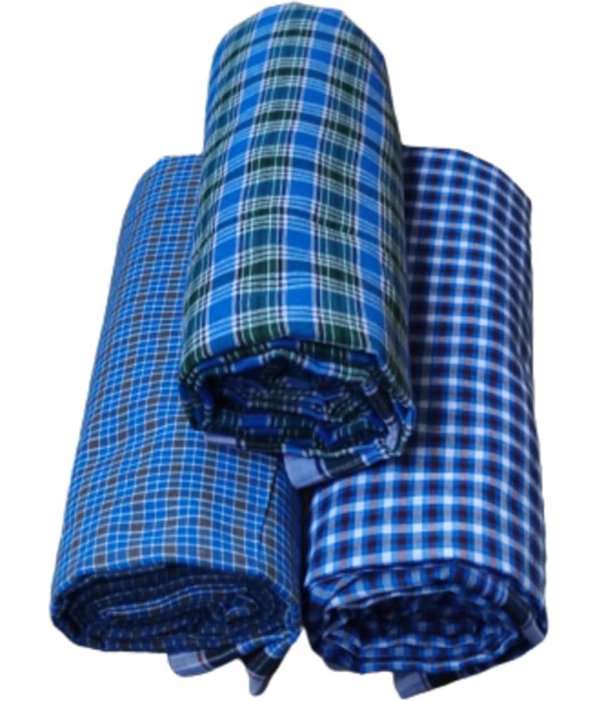 VUNNAVA Cotton Blend Men's Lungi Multicolor ( Pack of 3 )