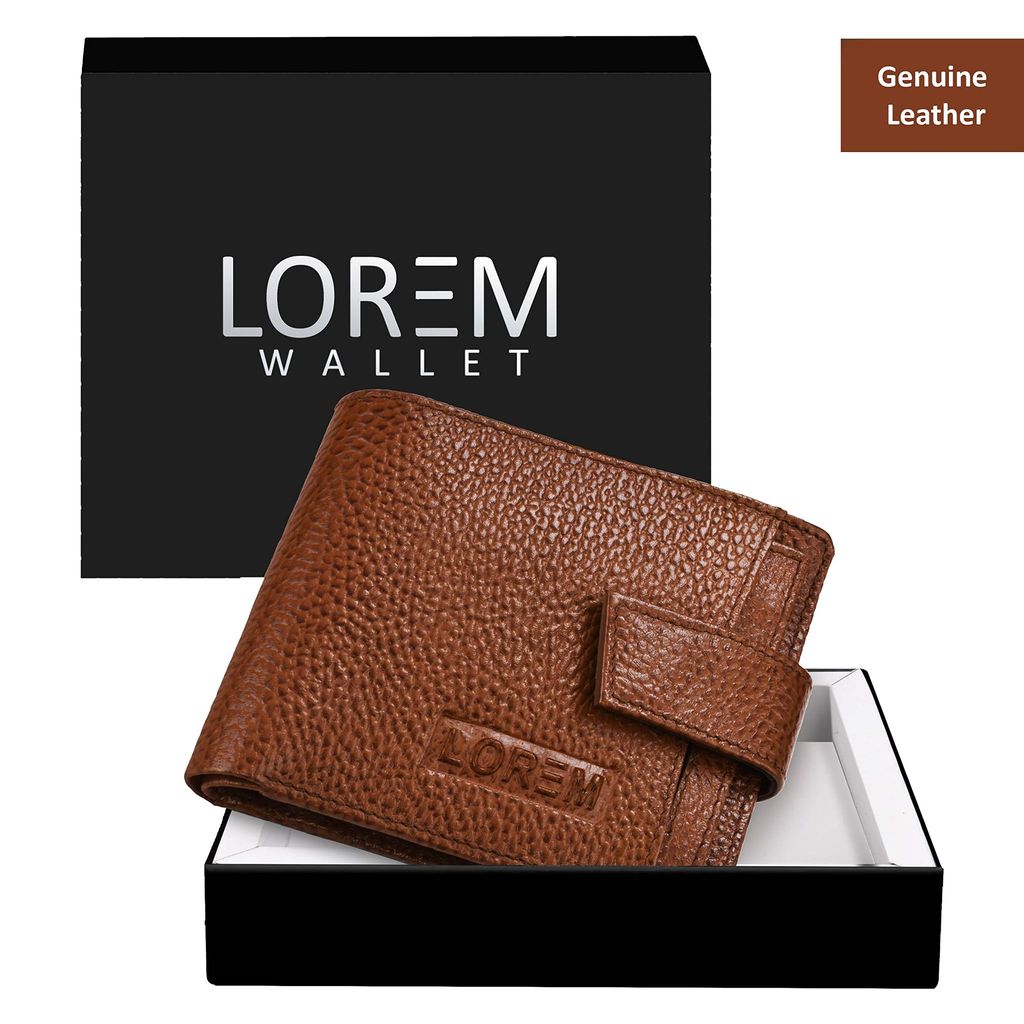 Tan Removable Card Slot Bi-Fold Genuine Leather 6 ATM Slots Wallet for Men WL504-B view 2
