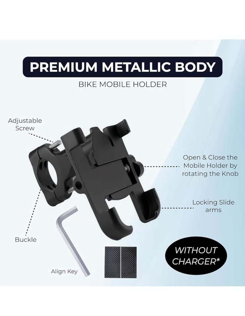 Motorcycle Phone Holder with Metal Construction for Bike Handlebars view 2