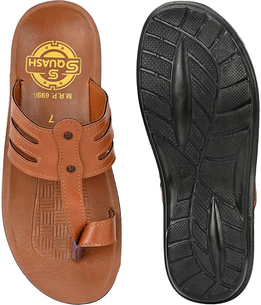 Squash Tan Men's Thong Flip Flop view 2