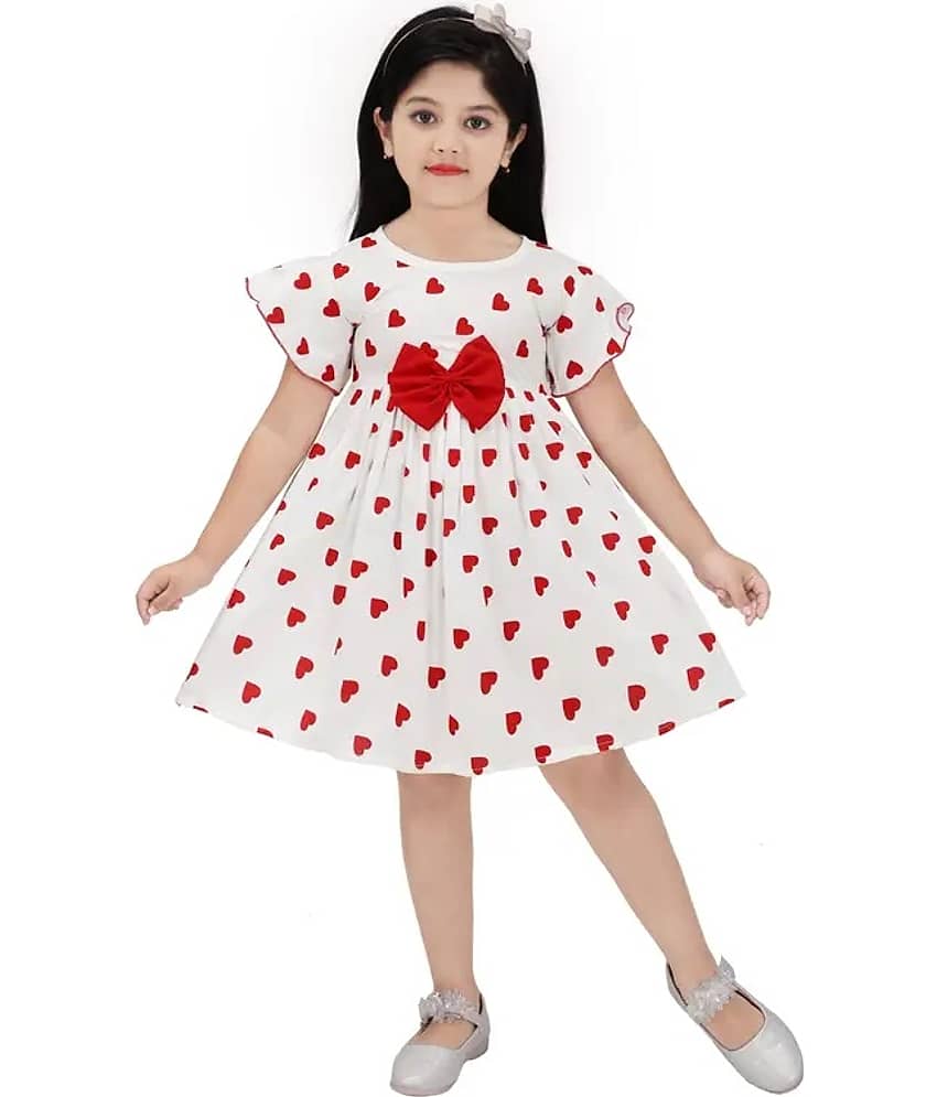 CUTEVIBE Pack of 1 Baby Girls Rayon Dress ( White ) view 2